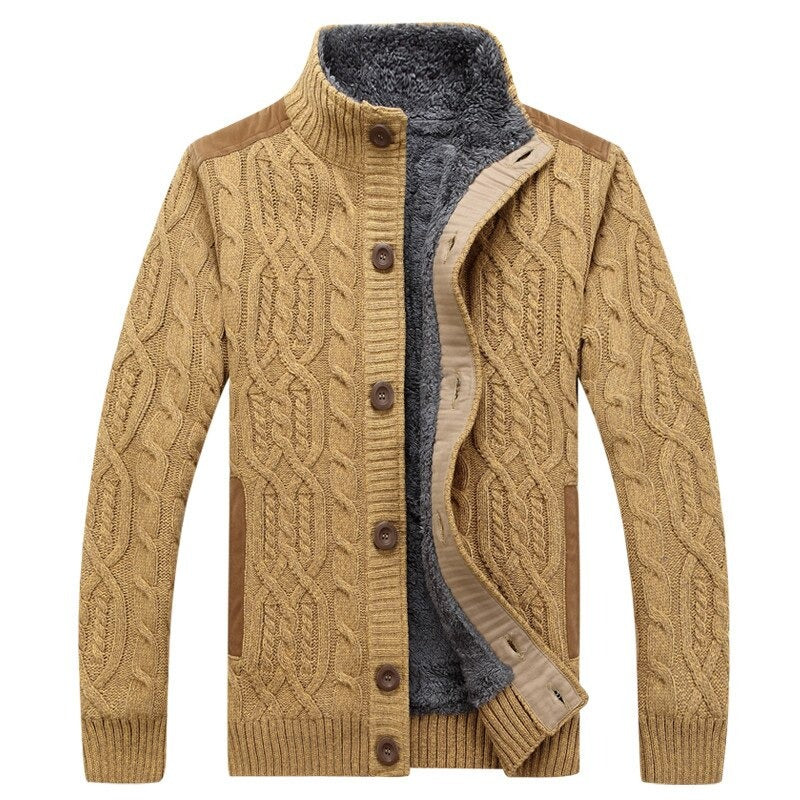 Strickjacke aus Fleece für Männer, kombiniert Komfort und Stil für kalte Tage