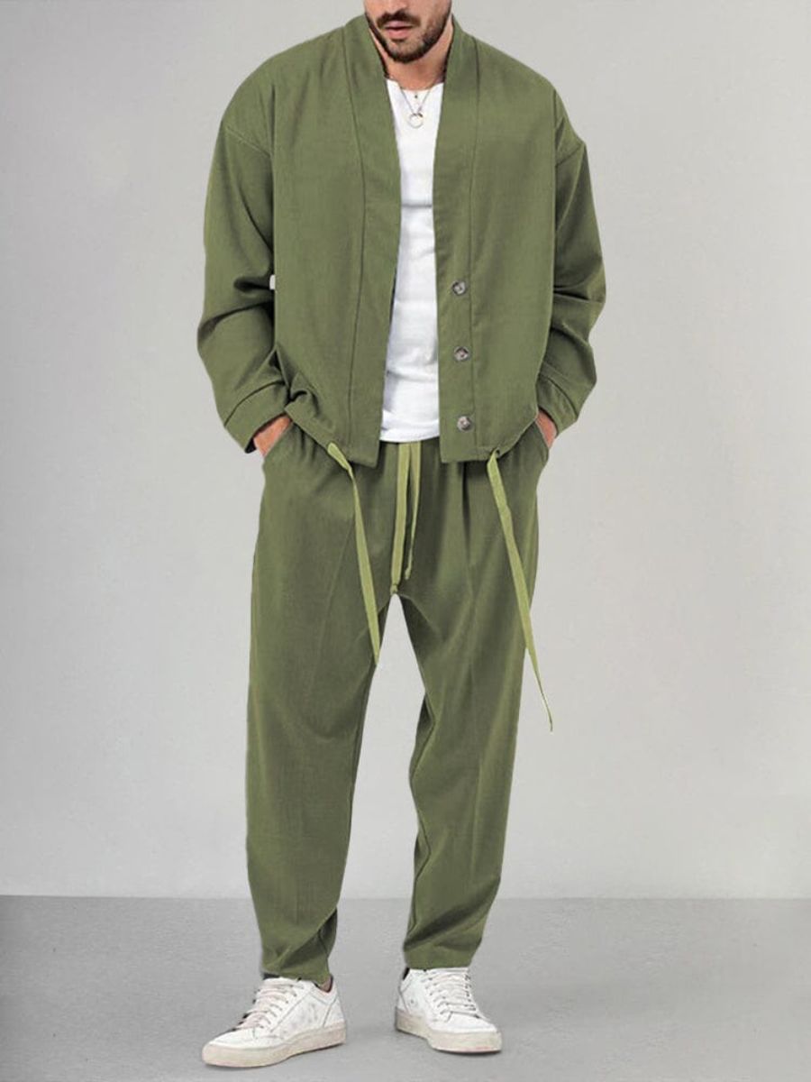 Stilvolle Kombination aus Strickjacke und Hose für zeitlose Eleganz und Komfort