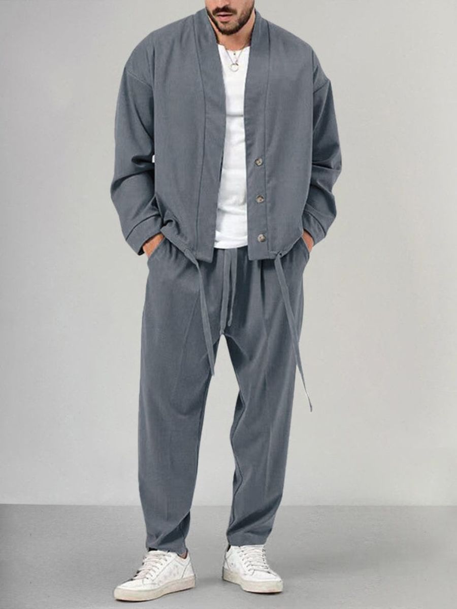 Stilvolle Kombination aus Strickjacke und Hose für zeitlose Eleganz und Komfort