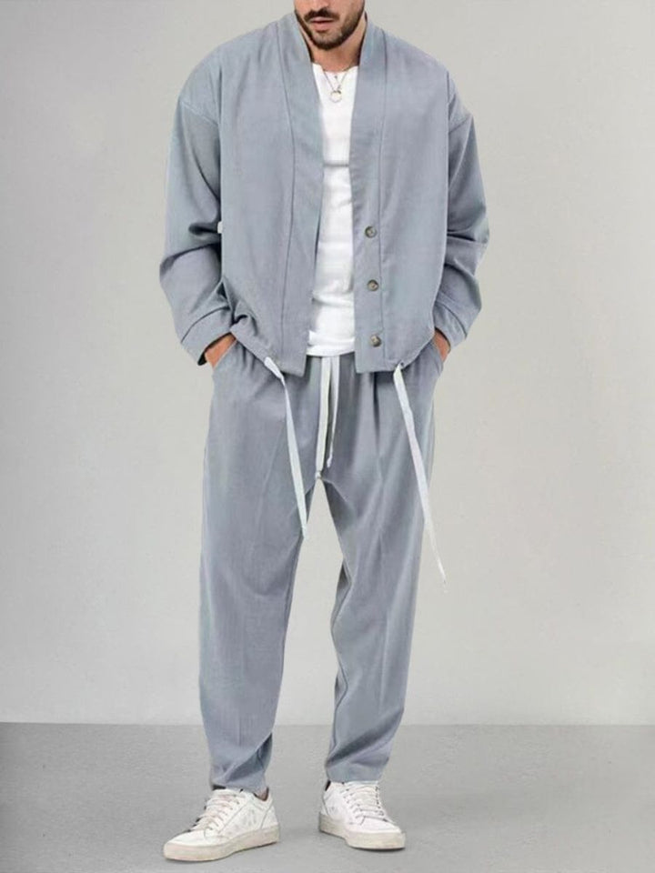 Stilvolle Kombination aus Strickjacke und Hose für zeitlose Eleganz und Komfort