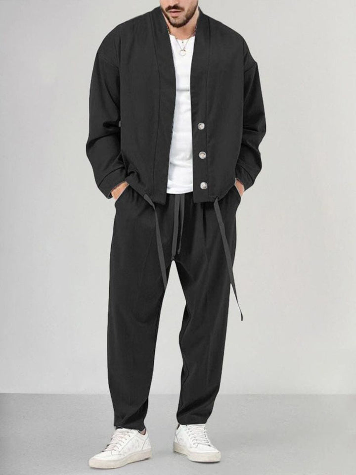 Klassisches Set aus Strickjacke und Hose - Eremias