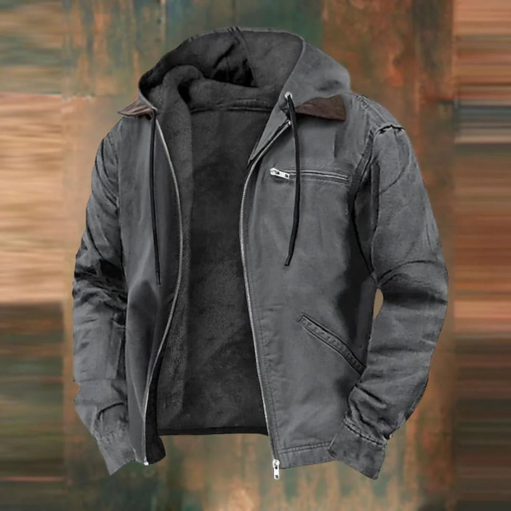 Stylische Kapuzenjacke für Männer – ideal für Herbst- und Wintertage.