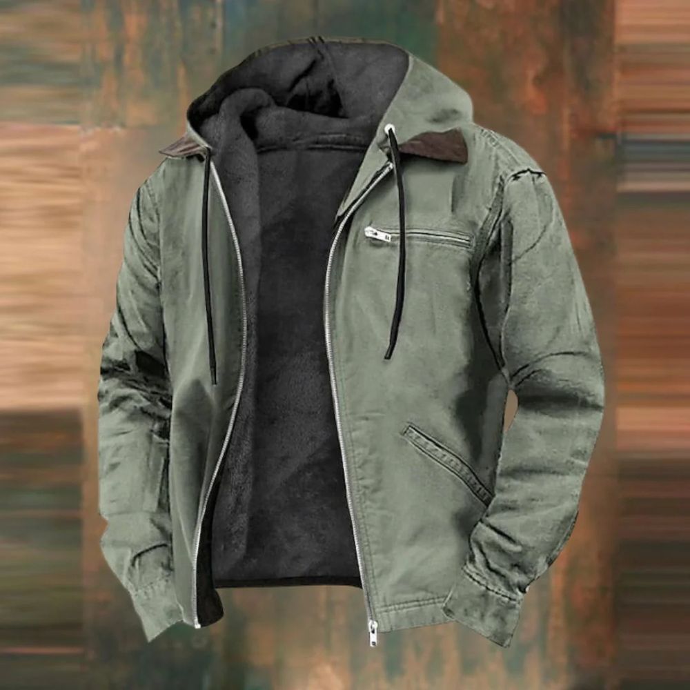 Stylische Kapuzenjacke für Männer – ideal für Herbst- und Wintertage.