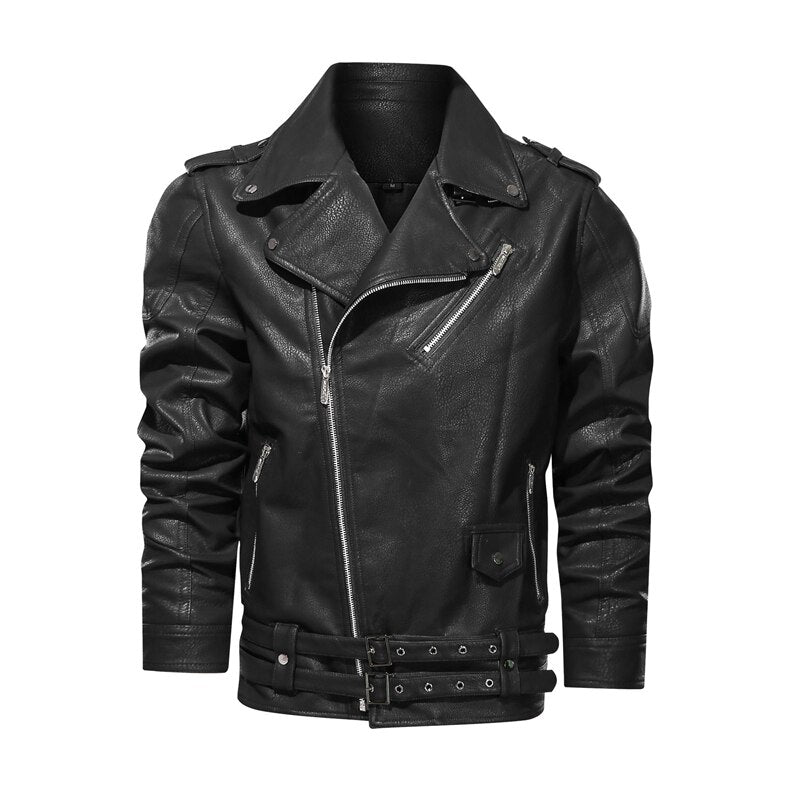 Stylische Leder-Winterjacke für Männer, ideal für kalte Herbst- und Wintertage