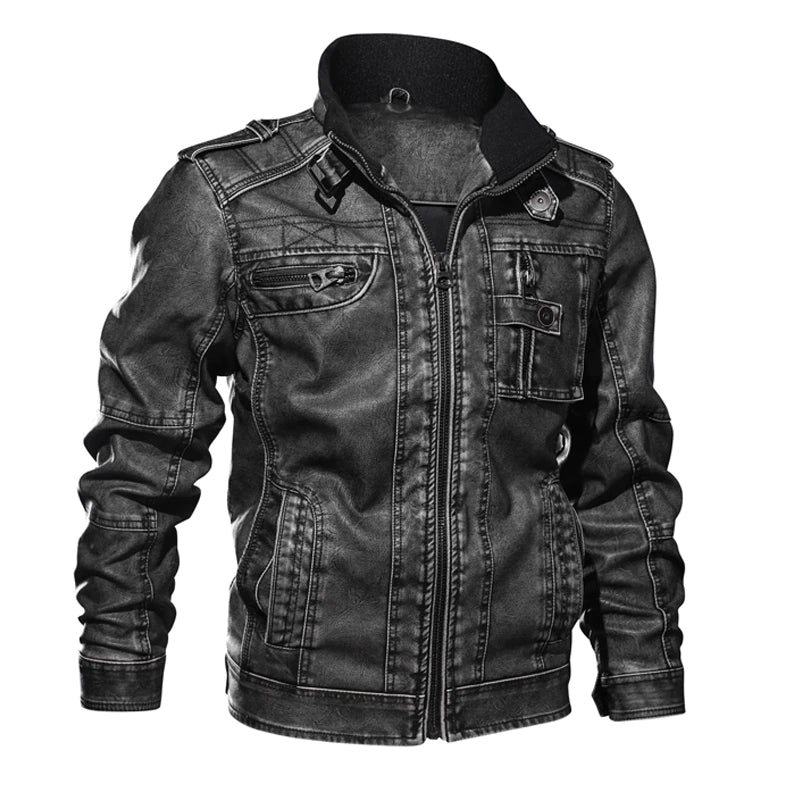 Stylische Lederjacke für Männer, zeitlos und vielseitig für elegante Looks.