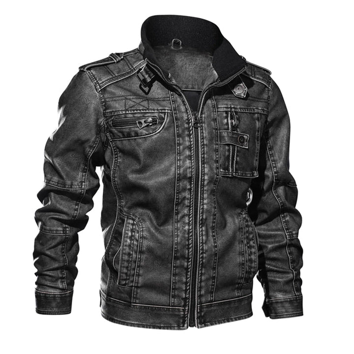 Stylische Lederjacke für Männer, zeitlos und vielseitig für elegante Looks.