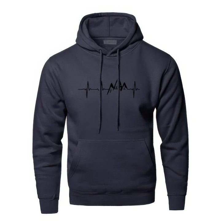 Stylischer Herren-Kapuzenpullover für Bergfreunde – komfortabel, warm und ideal für Herbst- und Winterabenteuer.