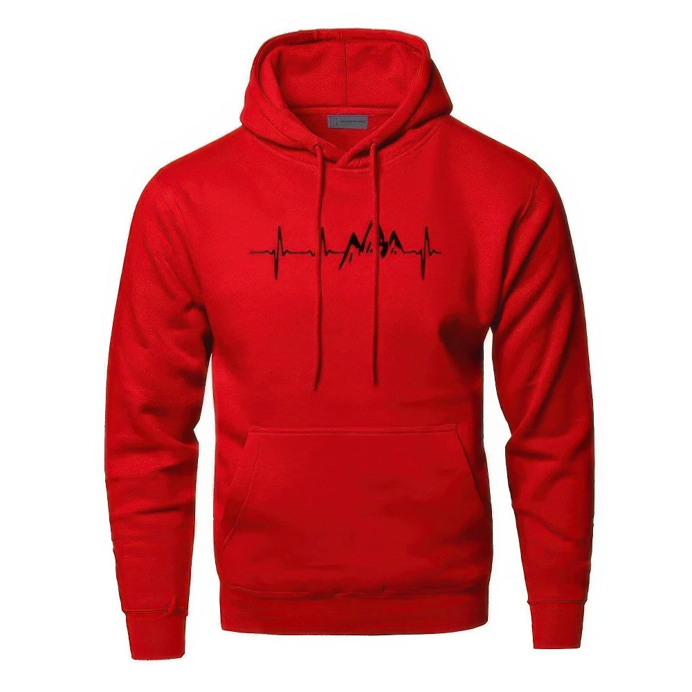 Stylischer Herren-Kapuzenpullover für Bergfreunde – komfortabel, warm und ideal für Herbst- und Winterabenteuer.