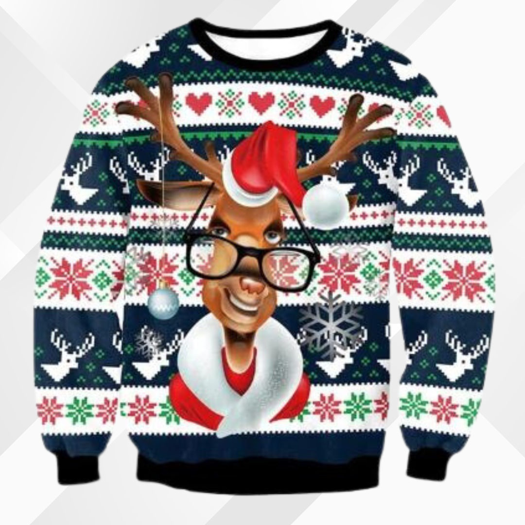 Stylischer Weihnachtsstrickpullover für Männer, ideal für kalte Wintertage und festliche Anlässe.