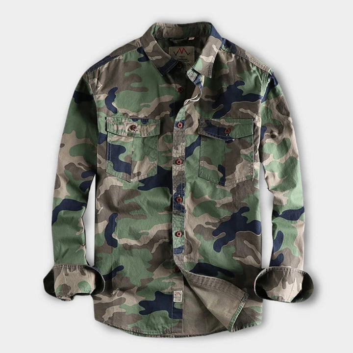 Modisches Camouflage-Hemd für Männer, perfekt für Freizeit-Looks mit maskulinem Stil