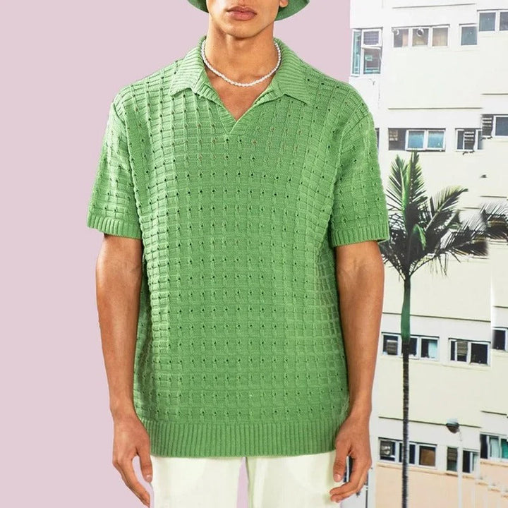 Stylisches Herren-Strick-Sommer-Poloshirt – leicht, atmungsaktiv und perfekt für warme Tage