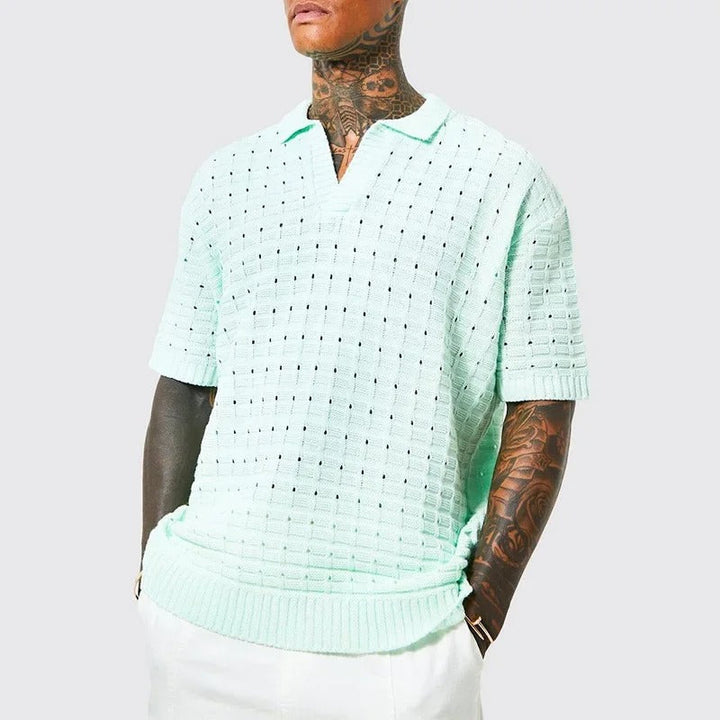 Stylisches Herren-Strick-Sommer-Poloshirt – leicht, atmungsaktiv und perfekt für warme Tage