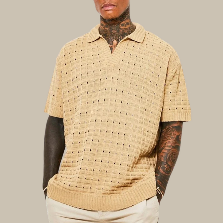 Stylisches Herren-Strick-Sommer-Poloshirt – leicht, atmungsaktiv und perfekt für warme Tage