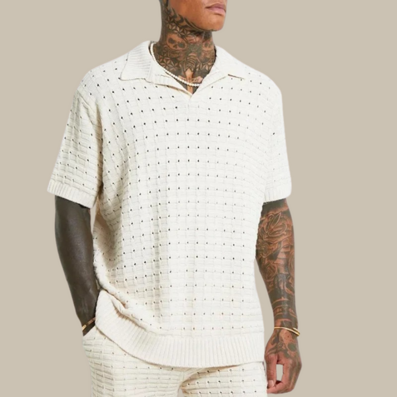 Stylisches Herren-Strick-Sommer-Poloshirt – leicht, atmungsaktiv und perfekt für warme Tage
