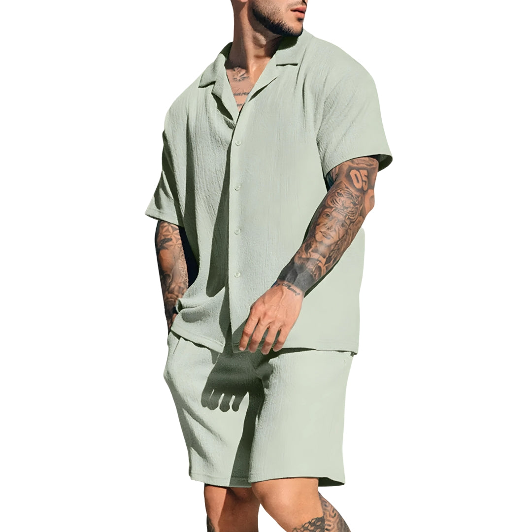Stylisches Leinenhosen- und Blusen-Set für den Sommer, ideal für Eleganz und Komfort an warmen Tagen