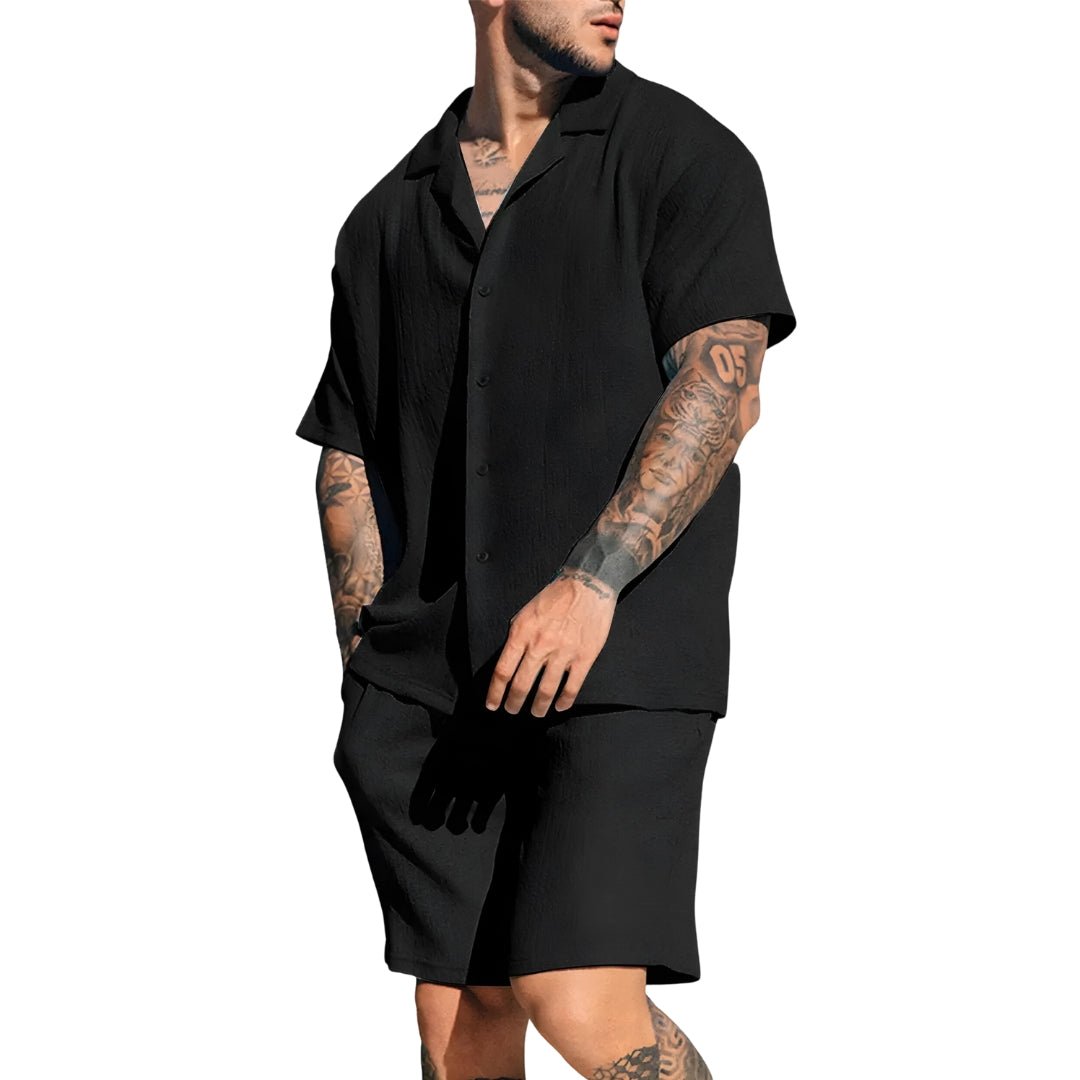 Stylisches Leinenhosen- und Blusen-Set für den Sommer, ideal für Eleganz und Komfort an warmen Tagen