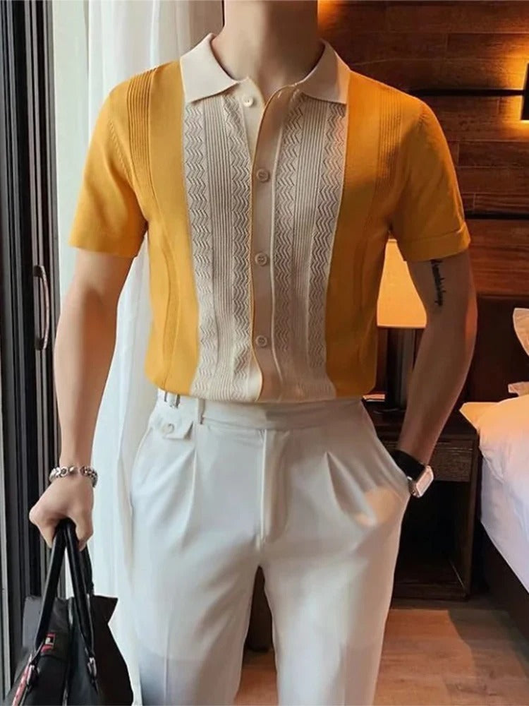 Stylisches Strickhemd für den Sommer, leicht und atmungsaktiv für einen modischen Look