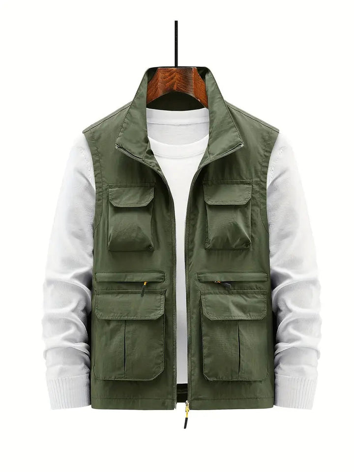 Trendige Multi-Pocket-Weste für Männer, funktional und stilvoll für Outdoor und Alltag