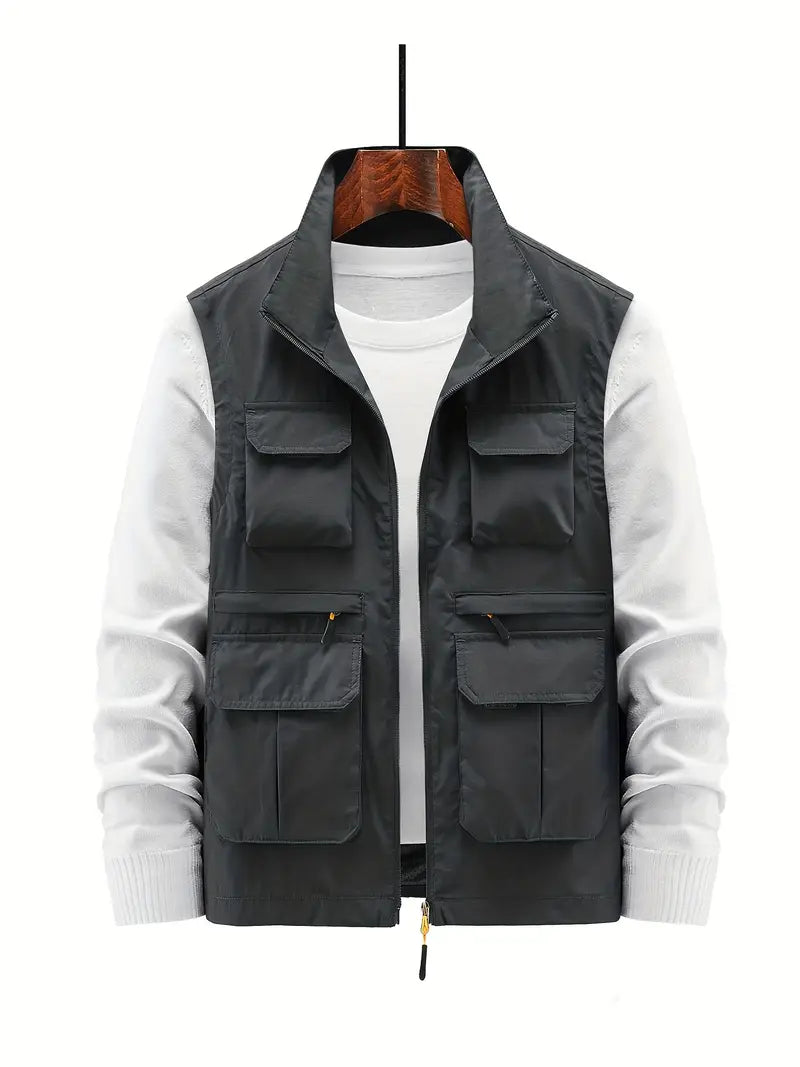 Trendige Multi-Pocket-Weste für Männer, funktional und stilvoll für Outdoor und Alltag