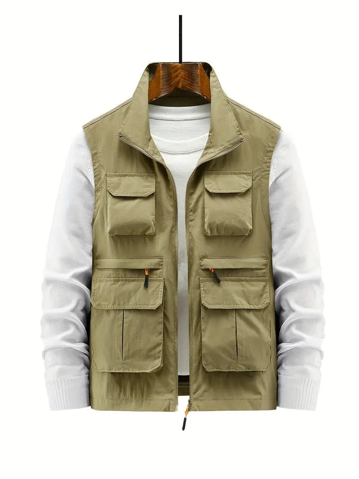 Trendige Multi-Pocket-Weste für Männer, funktional und stilvoll für Outdoor und Alltag