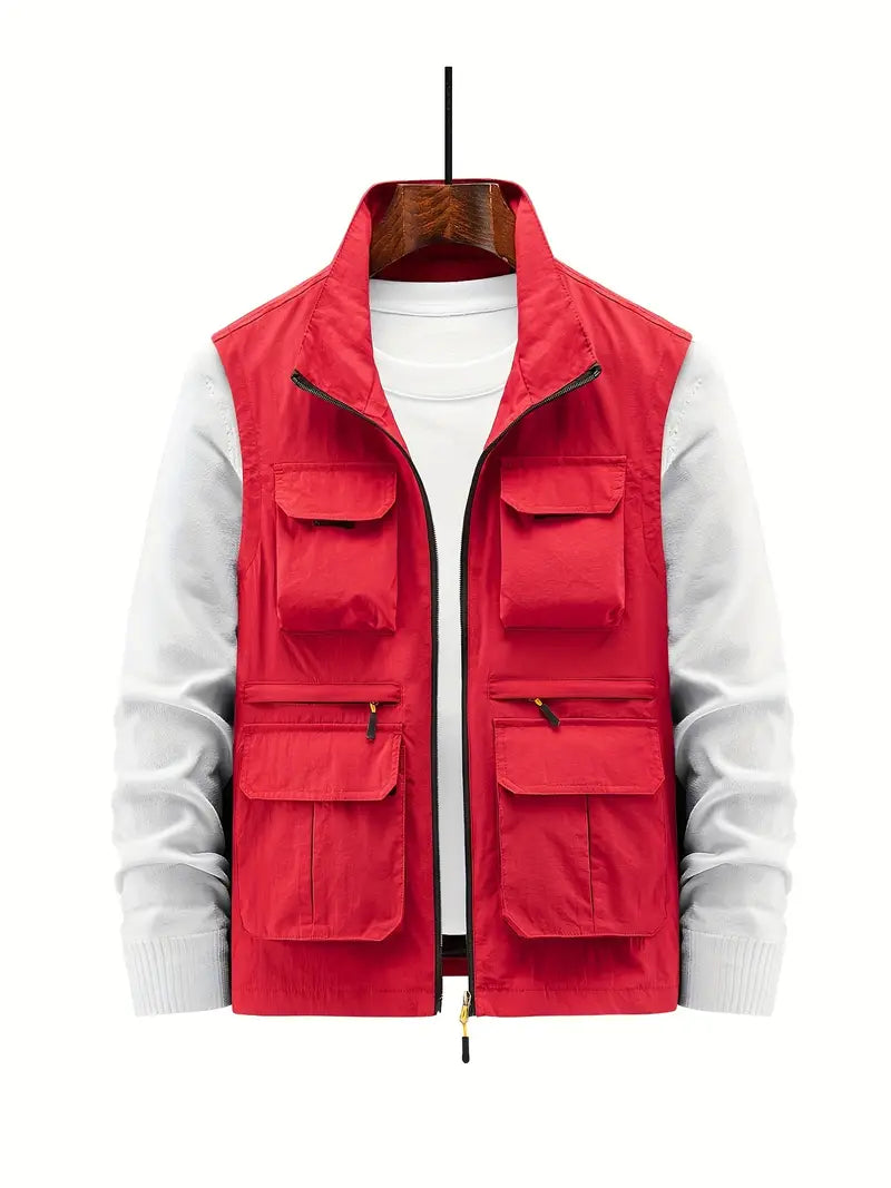 Trendige Multi-Pocket-Weste für Männer, funktional und stilvoll für Outdoor und Alltag