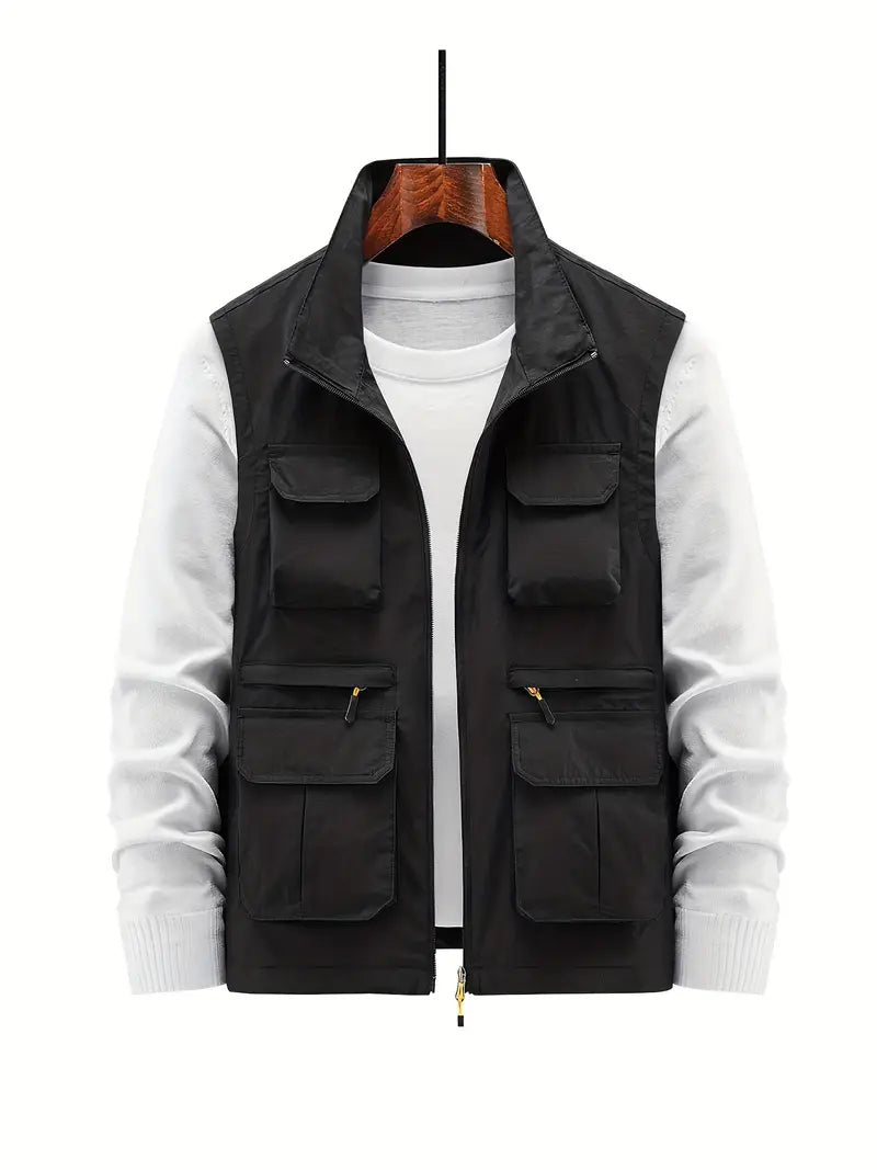 Trendige Multi-Pocket-Weste für Männer, funktional und stilvoll für Outdoor und Alltag