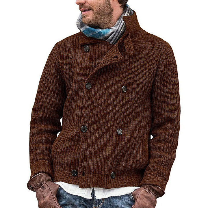 Vintage Grobstrick-Strickjacke für Männer, rustikal und warm für Herbst und Winter.