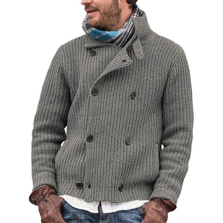 Vintage Grobstrick-Strickjacke für Männer, rustikal und warm für Herbst und Winter.