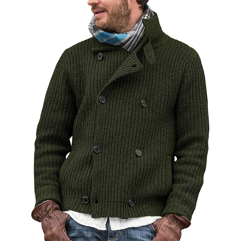 Vintage Grobstrick-Strickjacke für Männer, rustikal und warm für Herbst und Winter.