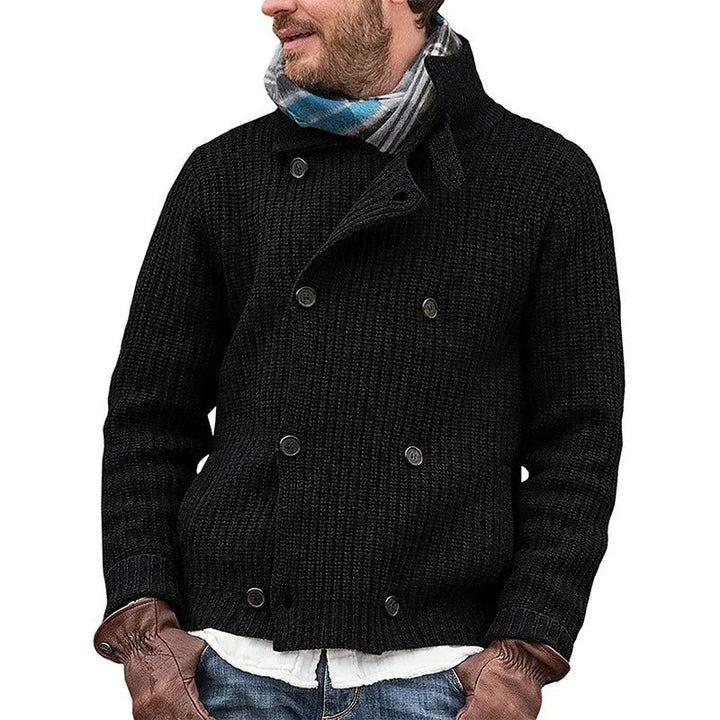 Vintage Grobstrick-Strickjacke für Männer, rustikal und warm für Herbst und Winter.