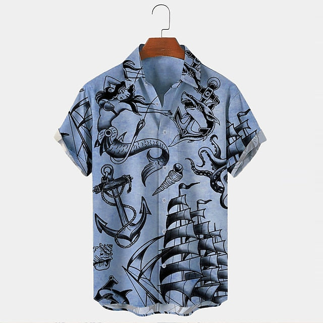 Vintage Herren Ankerhemd für den Sommer – leicht, stilvoll & perfekt für warme Tage.
