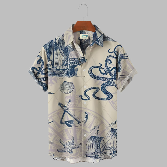 Vintage Herren Ankerhemd für den Sommer – leicht, stilvoll & perfekt für warme Tage.