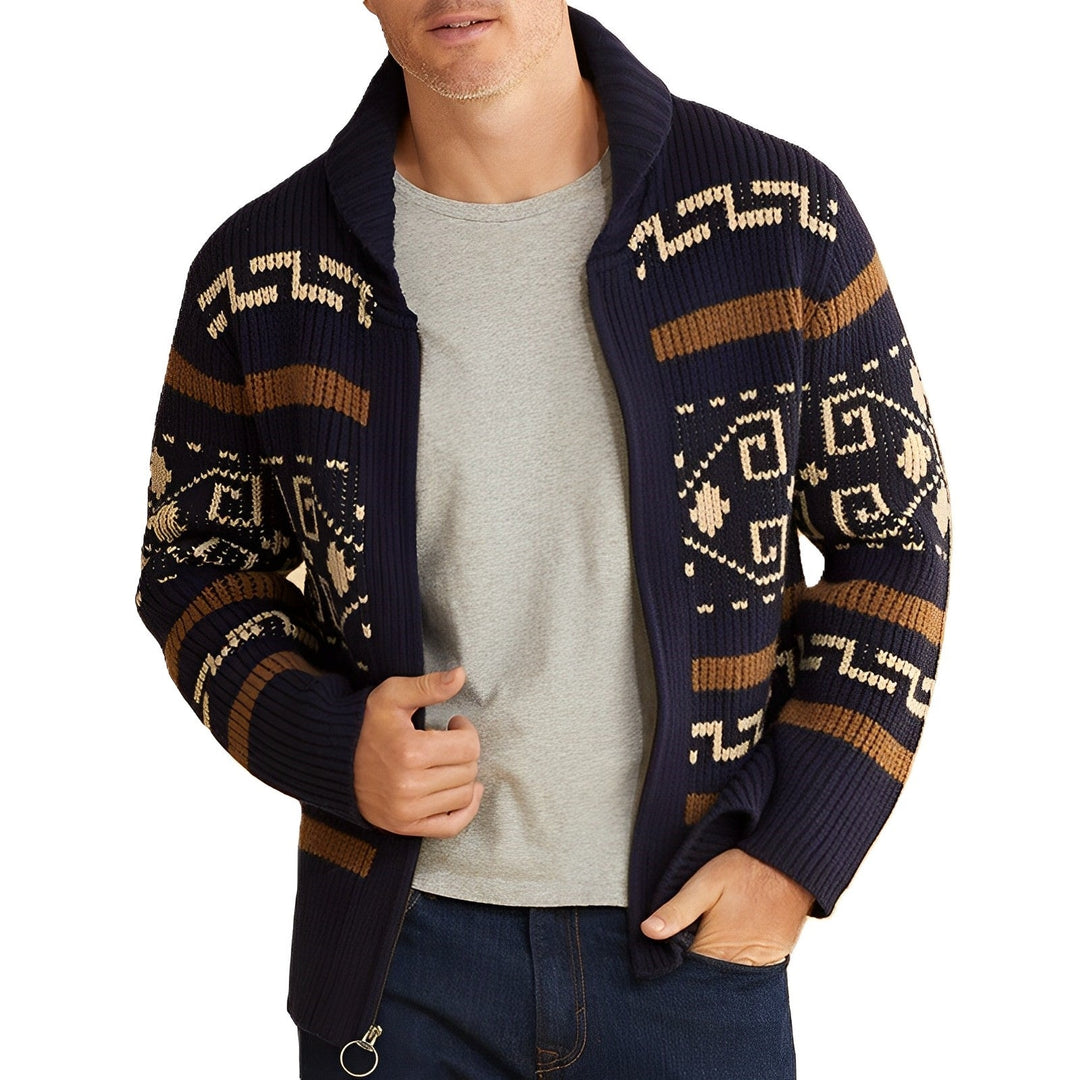 Vintage-Winter-Strickjacke für Herren im klassischen Design, ideal für den Winter