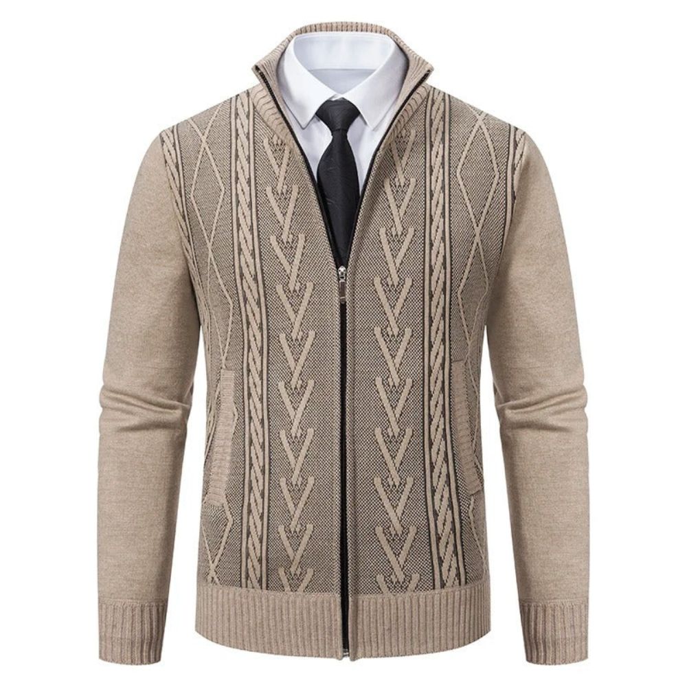 Warme Business-Strickjacke für Männer, ideal für Herbst und Winter, vereint Stil und Komfort.