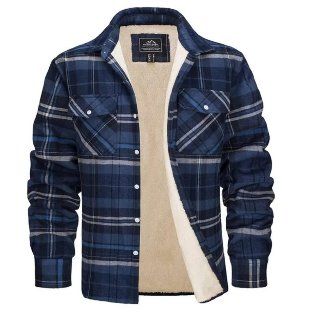 Warme Flanell-Winterjacke für Männer, ideal für kalte Herbst- und Wintertage.