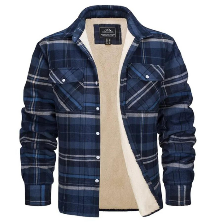Warme Flanell-Winterjacke für Männer, ideal für kalte Herbst- und Wintertage.