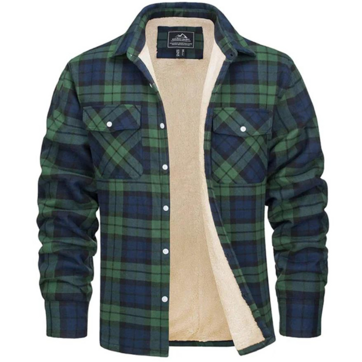 Warme Flanell-Winterjacke für Männer, ideal für kalte Herbst- und Wintertage.