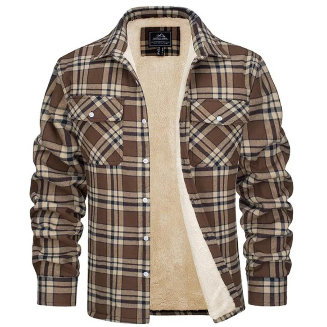 Warme Flanell-Winterjacke für Männer, ideal für kalte Herbst- und Wintertage.