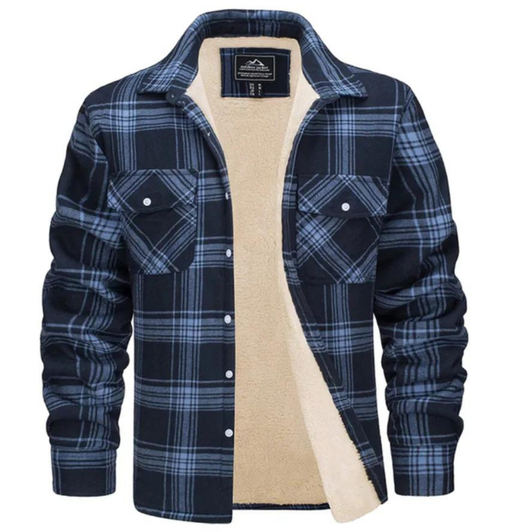Warme Flanell-Winterjacke für Männer, ideal für kalte Herbst- und Wintertage.