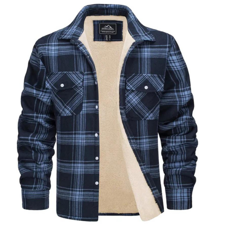 Warme Flanell-Winterjacke für Männer, ideal für kalte Herbst- und Wintertage.
