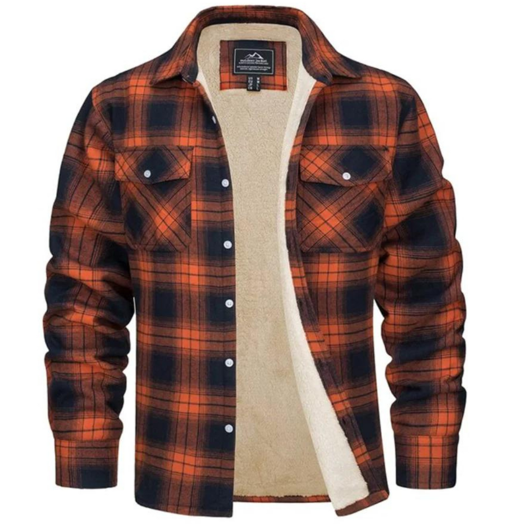 Warme Flanell-Winterjacke für Männer, ideal für kalte Herbst- und Wintertage.