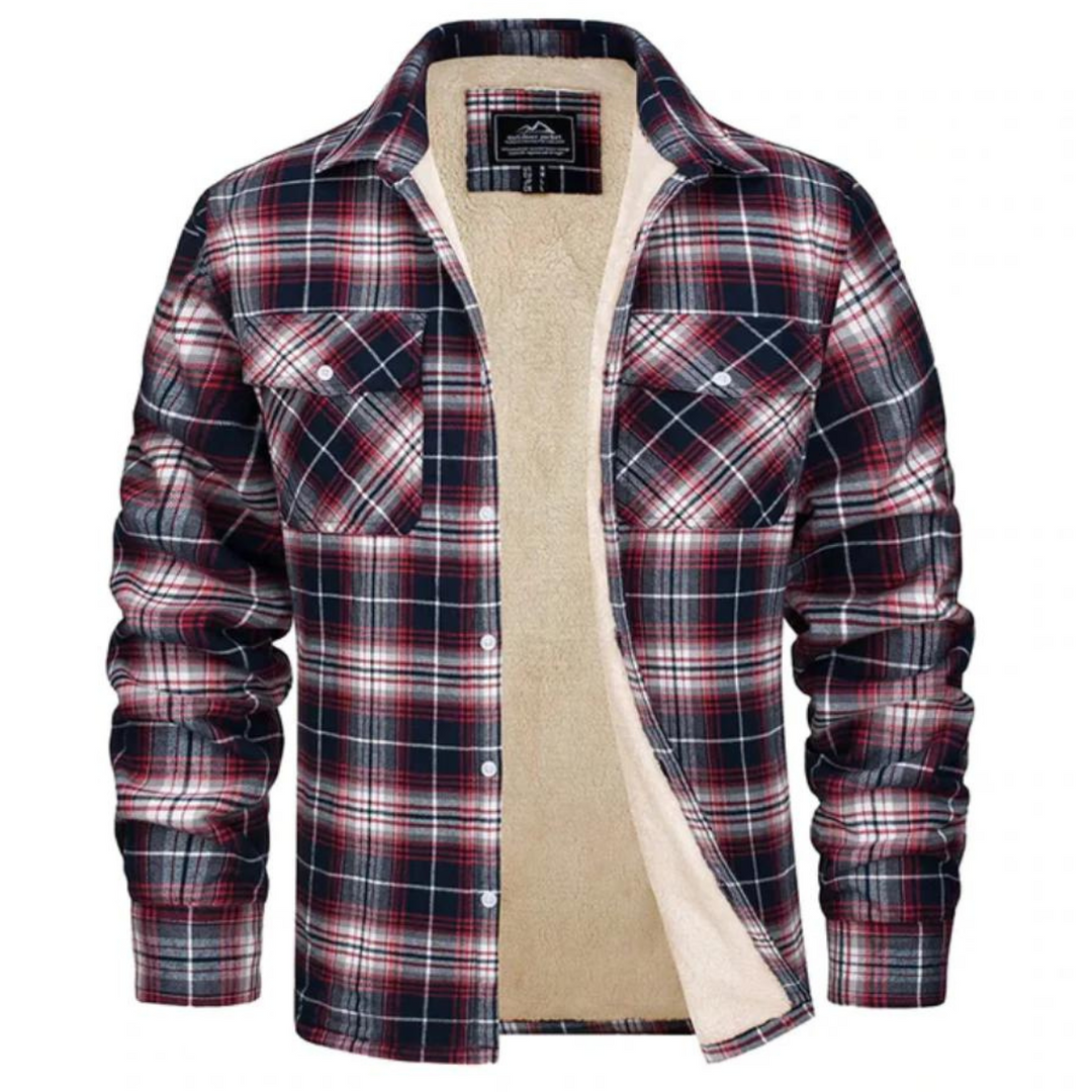 Warme Flanell-Winterjacke für Männer, ideal für kalte Herbst- und Wintertage.