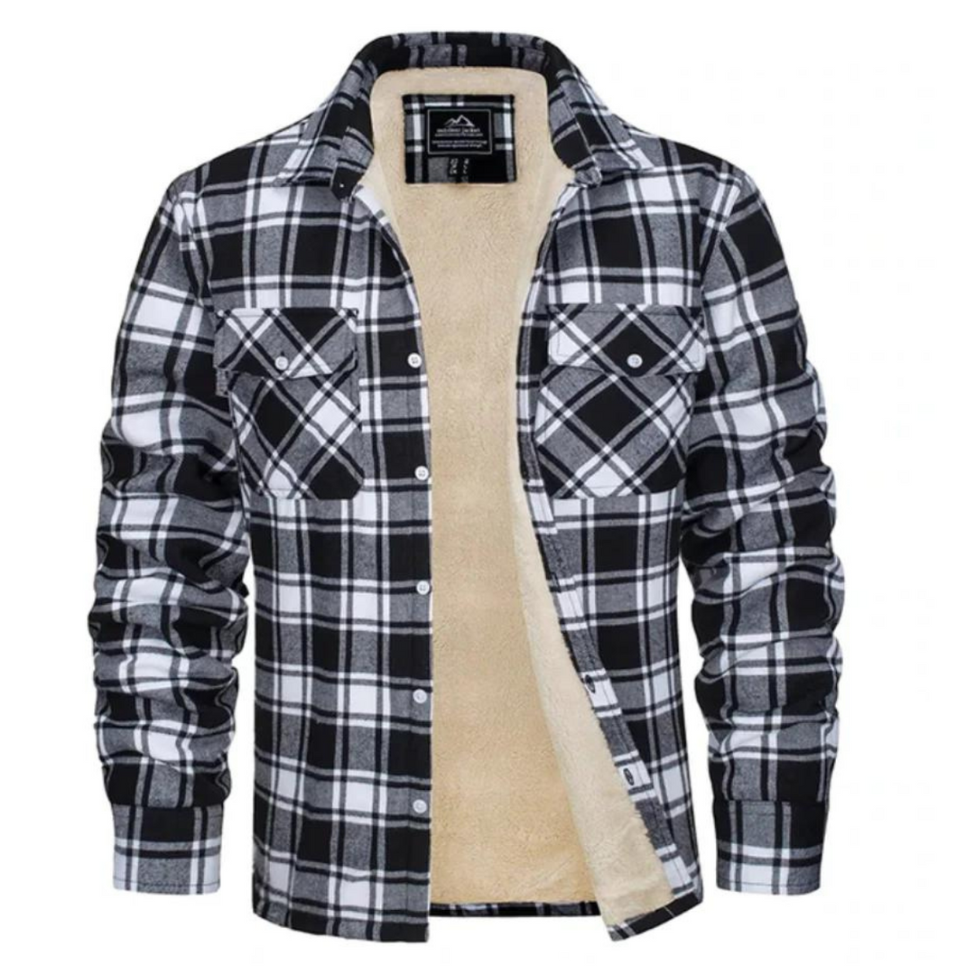 Warme Flanell-Winterjacke für Männer, ideal für kalte Herbst- und Wintertage.