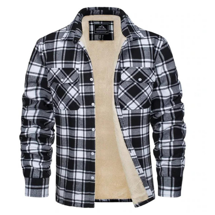 Warme Flanell-Winterjacke für Männer, ideal für kalte Herbst- und Wintertage.