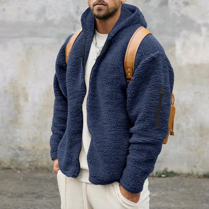 Kuschelige Fleecejacke für Herren, perfekt für kalte Wintertage