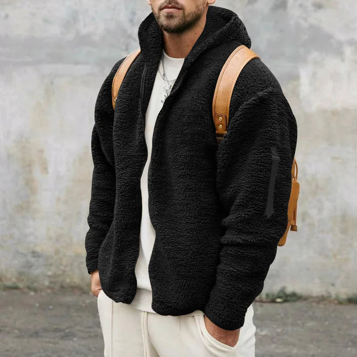 Kuschelige Fleecejacke für Herren, perfekt für kalte Wintertage