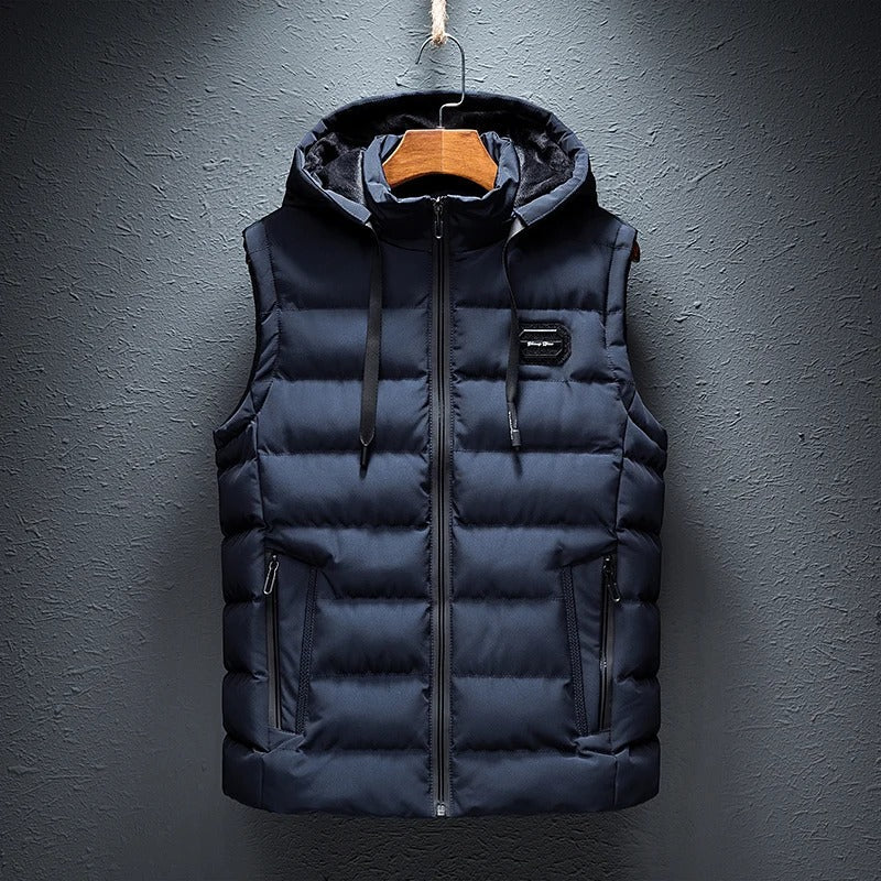Warme Fleeceweste mit Kapuze für Männer, ideal für kalte Tage und Outdoor-Aktivitäten