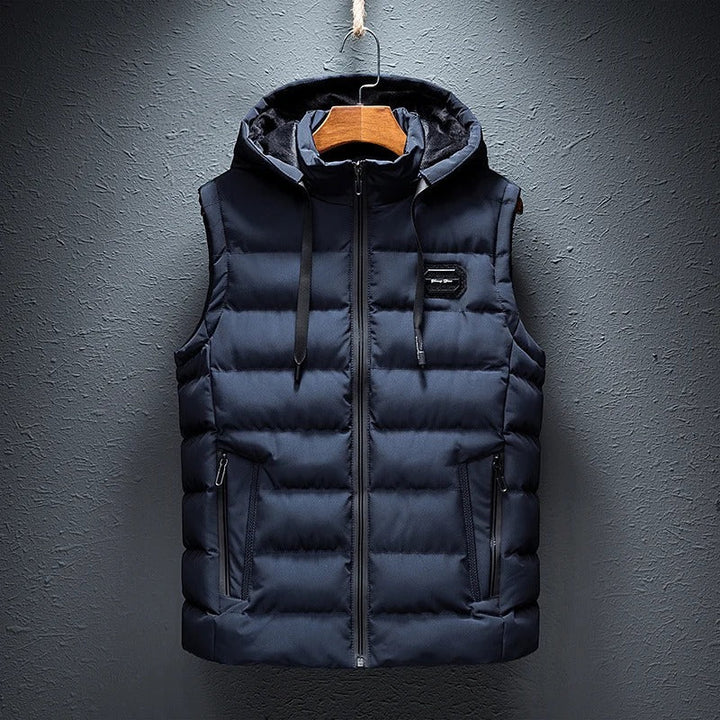Warme Fleeceweste mit Kapuze für Männer, ideal für kalte Tage und Outdoor-Aktivitäten