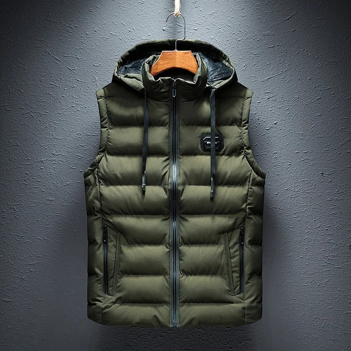 Warme Fleeceweste mit Kapuze für Männer, ideal für kalte Tage und Outdoor-Aktivitäten