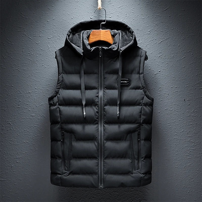Warme Fleeceweste mit Kapuze für Männer, ideal für kalte Tage und Outdoor-Aktivitäten